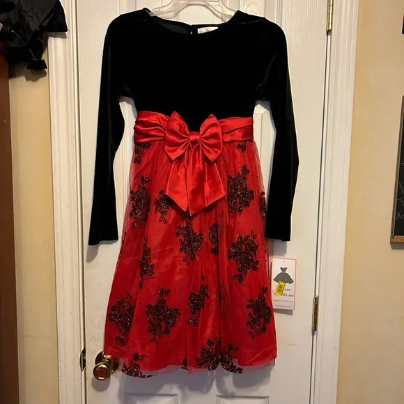 Rare Edition | Dresses | Rare Edition Nwtgorgeousblack Red Girlsdresssz 4 |  Poshmark
